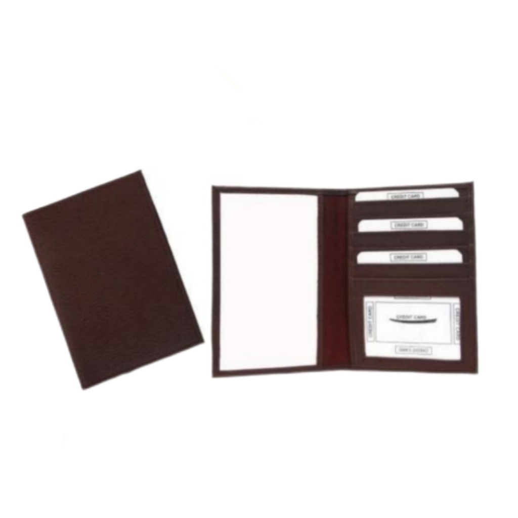 [61397] BROWN GOAT LEATHER PASSPORT HOLDER
