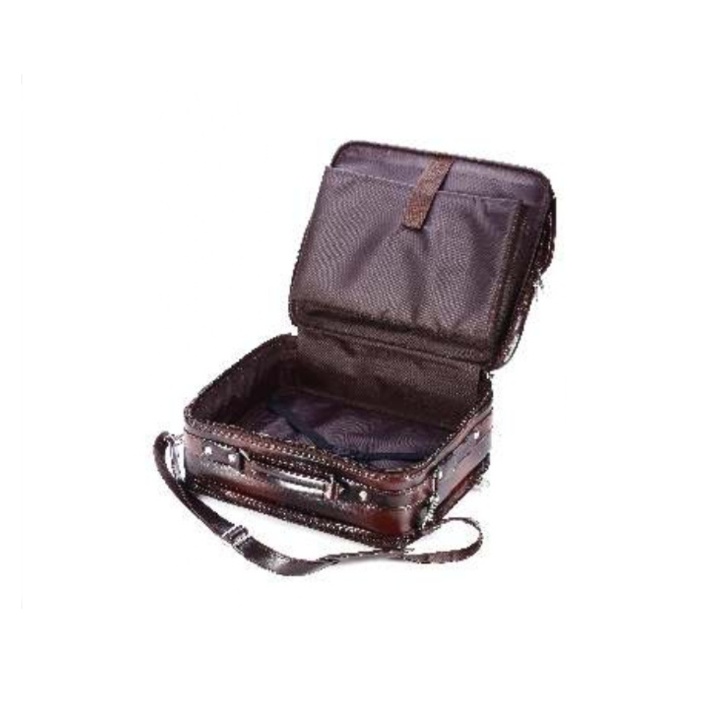 [61460] BROWN LEATHERETTE OVERNIGHTER TROLLY 4 WHEELS
