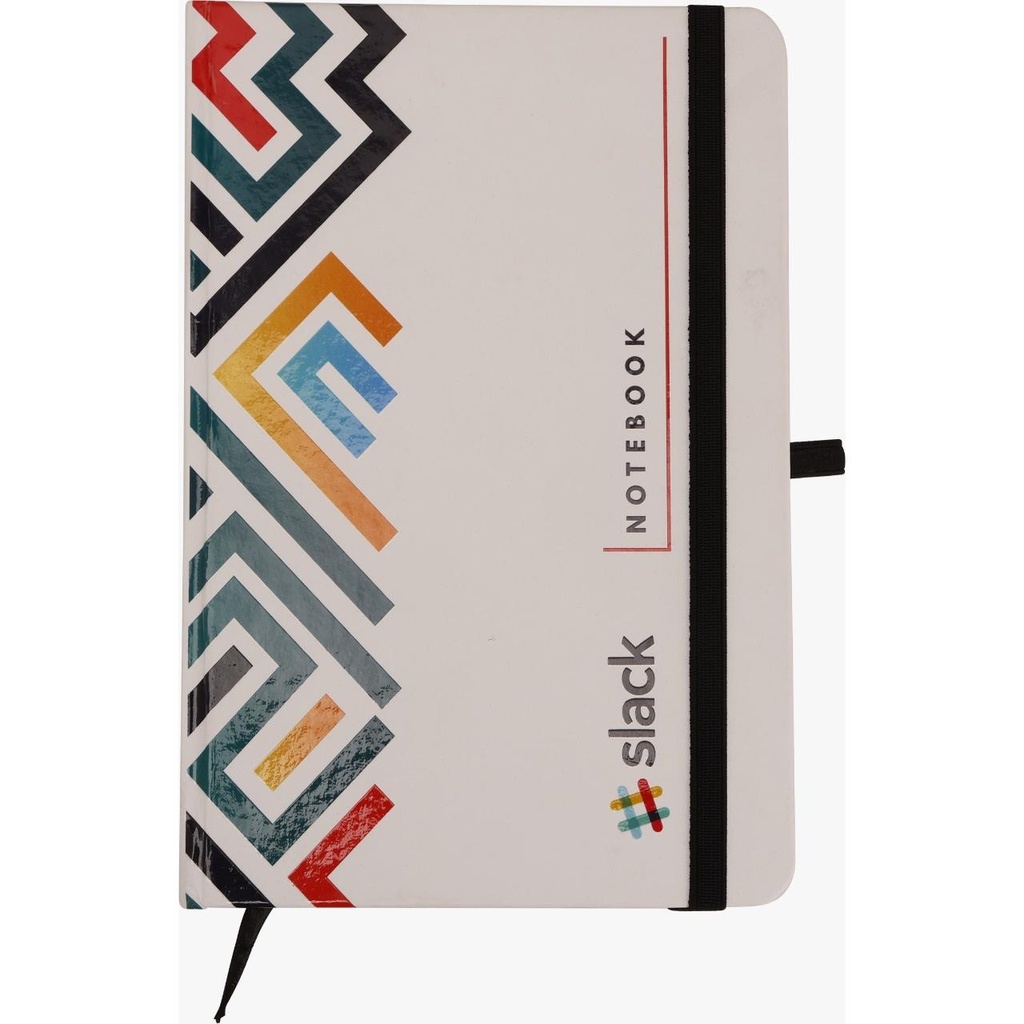 [61472] NOTEBOOK - Hard Cover Die cut Stickers at the back +Raised UV 350 GSM Cover 80 GSM Paper, 192 Pages Contains 32 tear away slips MOQ-200pcs