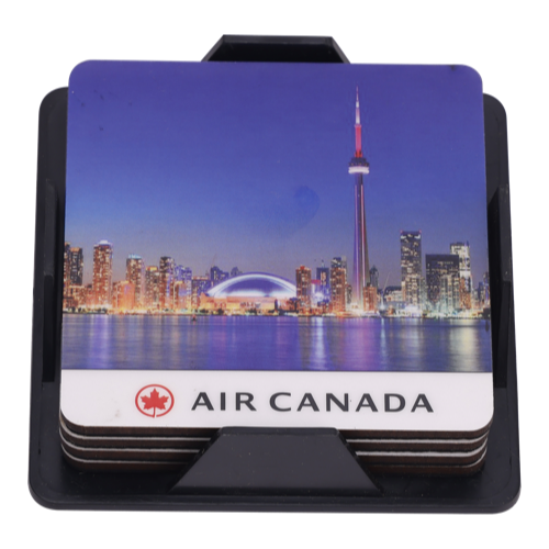 [61495] COASTERS - MDF High Gloss Coaster ( Set of 4 pcs) With Stand & Box - Square Coaster 