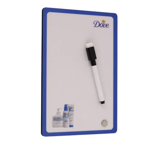 [61519] MDF White Board With Magnet - With Re-writable Marker + Duster, Poly Packed, A5 Size, 5mm Thickness