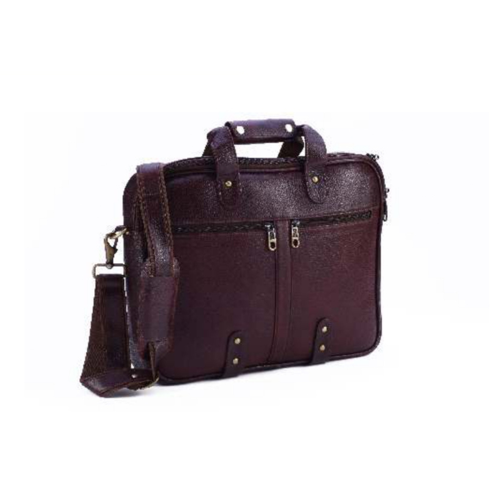 [61536] NDM LEATHER BROWN LAPTOP BAG
