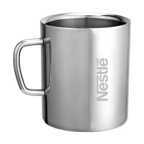 [61546] Stainless Steel Double Wall Cup (230 ML) - Food Grade, Durable Mirror Chrome Finish, Easy to Clean