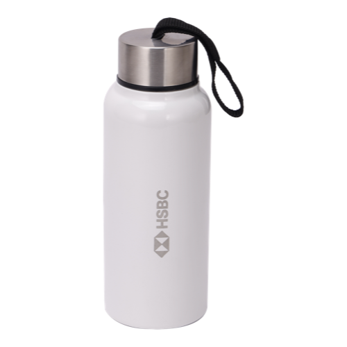[61548] Stainless Steel Water Bottle (500 ML) - SS Cap With Loop, Food Grade, Durable High Gloss Finish, Easy to Clean