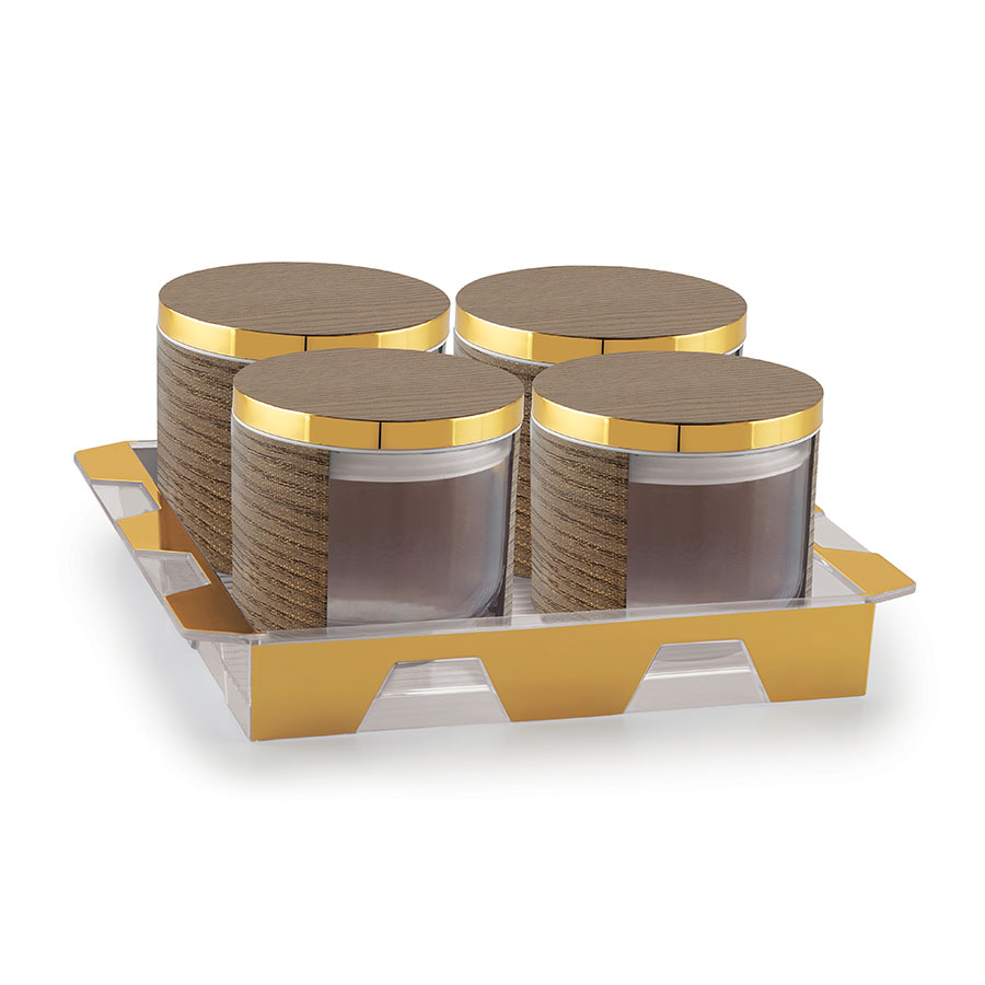 [62062] vivante wooden set 4 (with tray)* candy tray