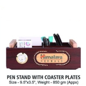 [62545] Pen Stand With Coaster Plates - Size : 24.1*8.8 cm, Weight- 850 gm(Appx)