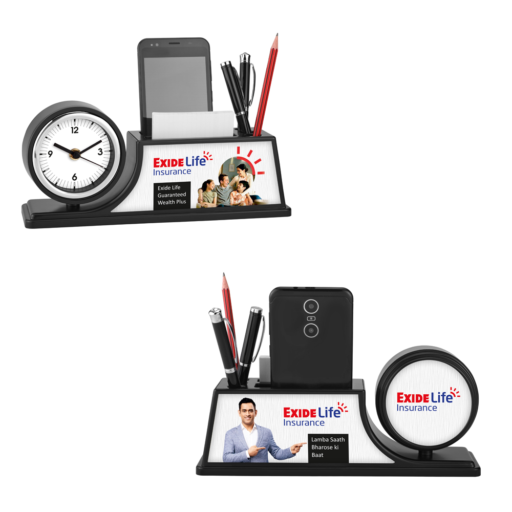 [55800] Rev. Clock & Penstand - Multipurpose - Exide Life
