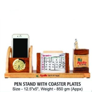 [62578] Pen Stand With Coaster Plates - Size : 31.7*12.7 cm, Weight- 850 gm(Appx)