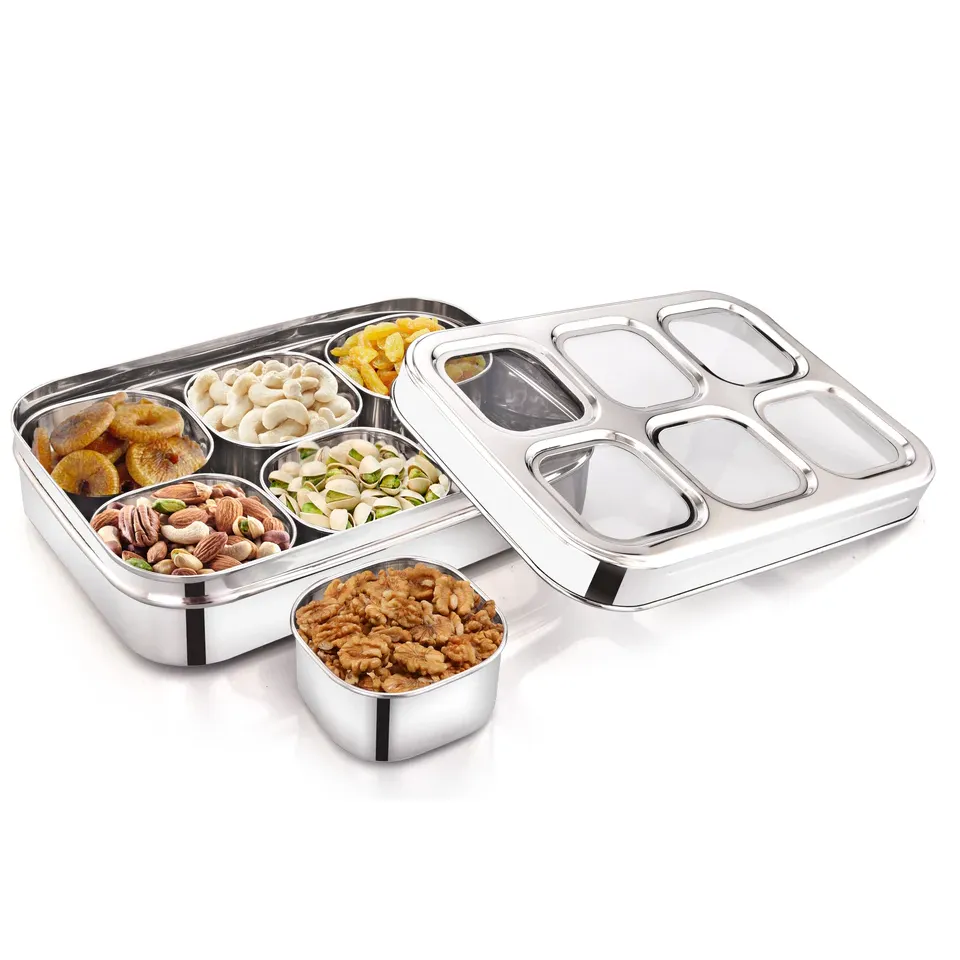 [62579] Rectangle Dryfruit Cum Masala Set - Size : 6x1
