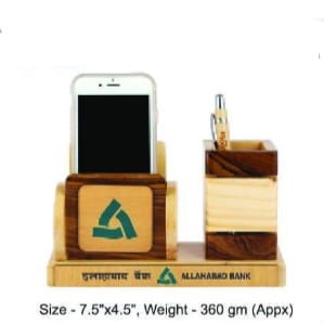 [62587] Pen Stand With Mobile Holder - Size : 19x11.4 cm, Weight- 360 gm(Appx)