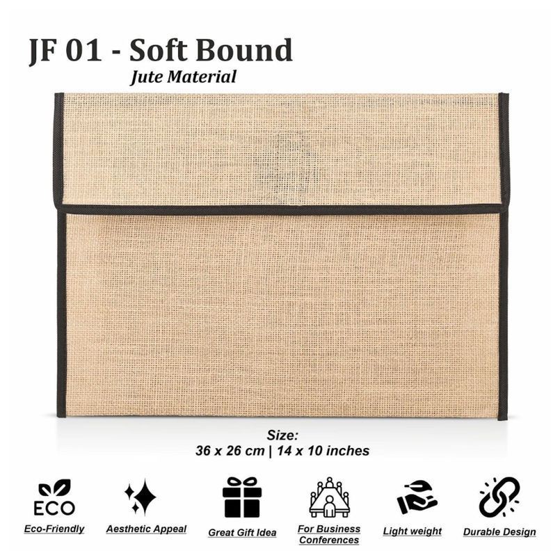 [62602] Jute folders - soft bond 36x26 cm black line 