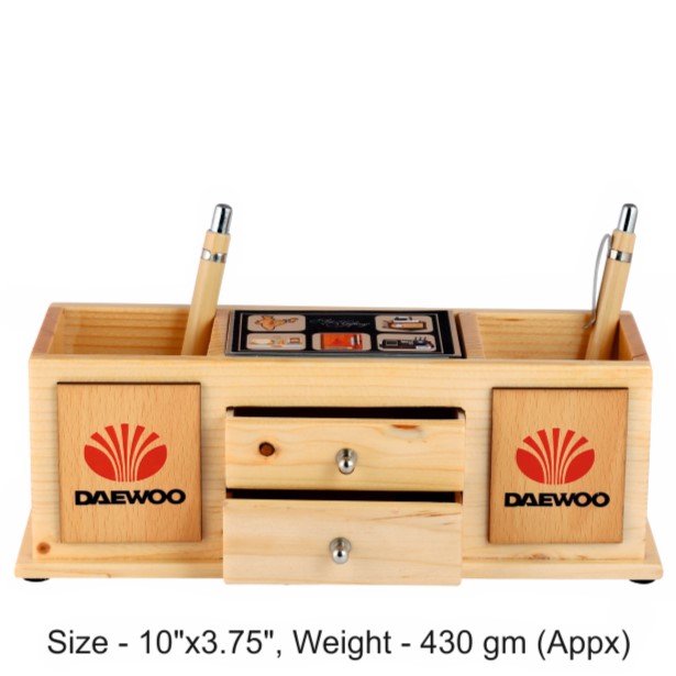 [62618] Pen Stand With Drawer - Size : 25.4x9.5 cm, Weight- 430 gm(Appx)