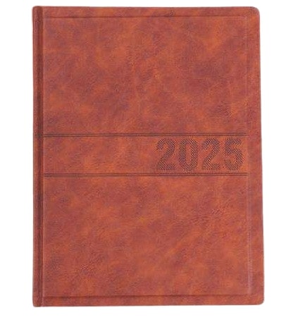 [63003] DIARY - A5 1DT. BROWN P.U NATURAL GRAINING SPL DESIGN