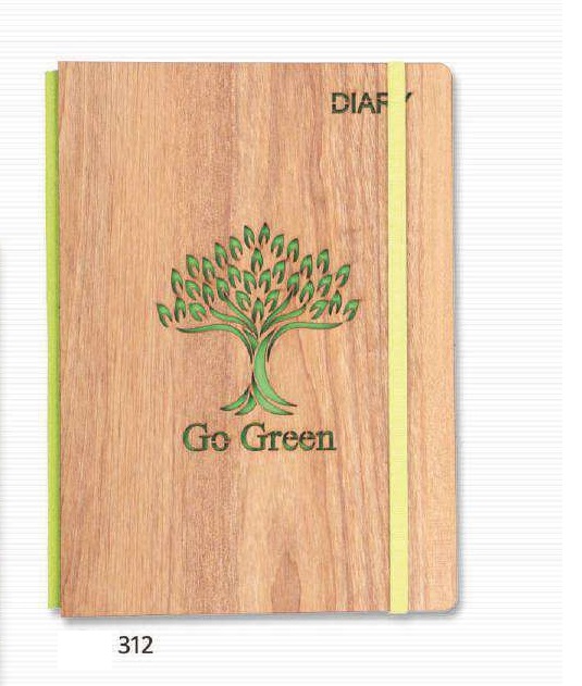 [63037] DIARY - NESCAFE 1DT. WOODEN GO GREEN WITH ELASTIC