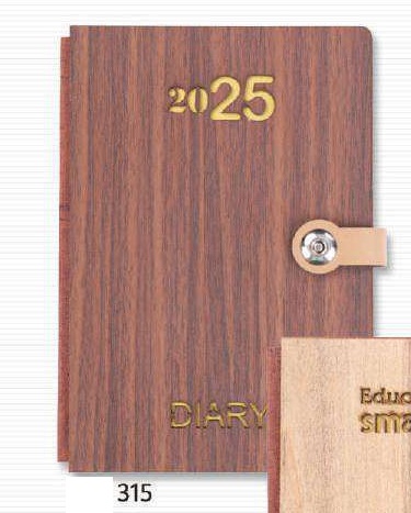 [63038] DIARY - A5 1DT. WOODEN NATURAL WITH LUPPI