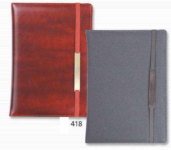 [63043] NOTEBOOK - A5 PU NOTEBOOK ELASTIC FITTING (MEHROON-GREY)