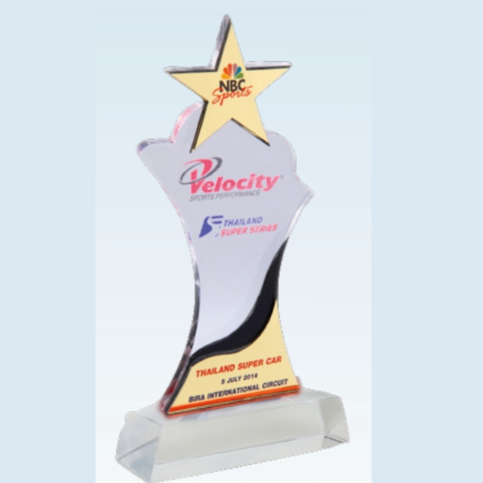 [60471] 9" Gold Top Star Acrylic memento 