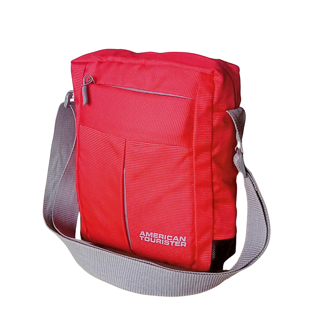 [49492] 5 Multi-Pocket Zip Closure Sling Cross Body Travel Messenger One Side Shoulder Bag for Men & Women (26 X 21 X 7 Cm) 